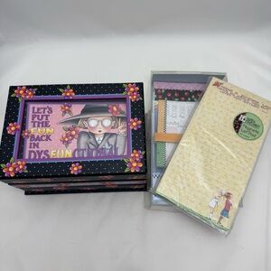 VTG Mary Engelbreit 3-Tier Keepsake Box + Stationery Gift Set Grandmacore 🖤